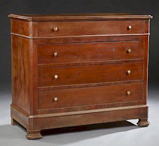 French Louis Philippe Style Carved Walnut Commode,