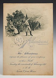 Mardi Gras Ball Invitation, Atlanteans, 1895, them