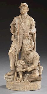 John Rogers Figural Civil War Group, "Wounded to t