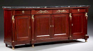 French First Empire Style Carved Mahogany Ormolu M
