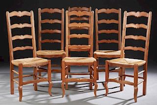 Set of Six French Provincial Carved Cherry Rush Se