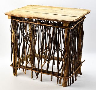 TRAMP ART STYLE TWIG TABLE