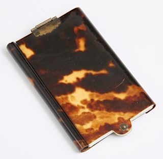 English Tortoise Shell Notebook, c. 1900, with sev