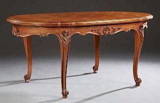 French Louis XV Style Carved Cherry Dining Table,
