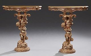 Pair of Continental Style Side Tables, 20th c., th