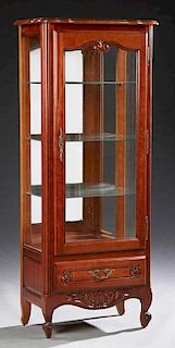 French Louis XV Style Carved Cherry Vitrine, 20th