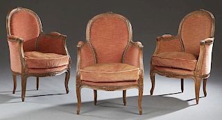 Set of Three French Carved Beech Louis XV Style Be