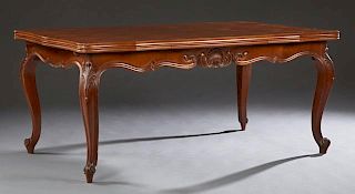 French Louis XV Style Carved Cherry Draw Leaf Dini