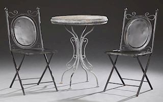 French Style Bistro Set, 20th c., consisting of a