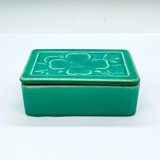 Rookwood Pottery Art Deco Green Floral Covered Box