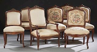 Group of Seven Louis XV Style Carved Walnut Parlor