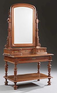 French Carved Walnut Vanity, late 19th c., the arc