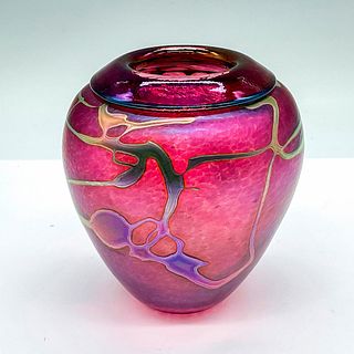 Robert Held Art Glass Pink Vase, Signed