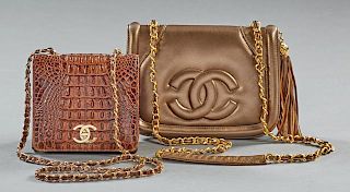Two Purses, consisting of a Chanel style brown cro