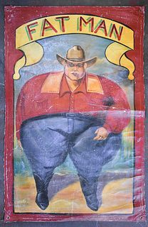 SIDE SHOW ADVERTISING- FAT MAN BANNER