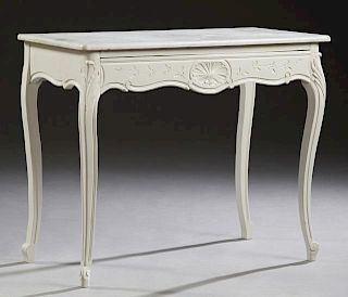 Louis XV Style Polychromed Oak Marble Top Table, e