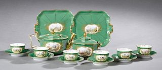 French Sixteen Piece Old Paris Porcelain Tea Set,