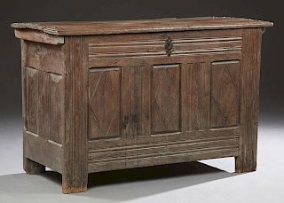 French Carved Oak Renaissance Style Coffer, c. 188