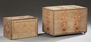 Two French Storage Chests, 19th c., the larger of