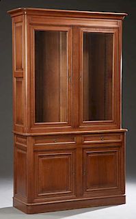 French Louis Philippe Style Carved Cherry Bookcase