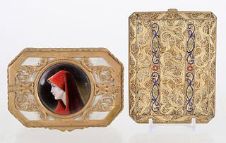A Limoges Enamel and Gilt Bronze Box, Cigarette Case