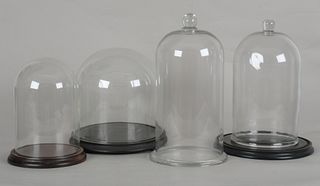 Four Glass Cloches/Domes