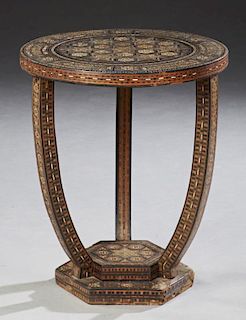 Moroccan Bone and Mother-of-Pearl Inlaid Tabouret,