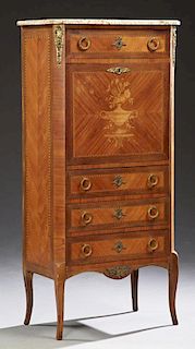 French Louis XV Style Marquetry and Parquetry Inla