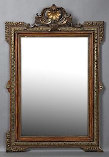 French Gilt and Gesso Overmantel Mirror, c. 1870,