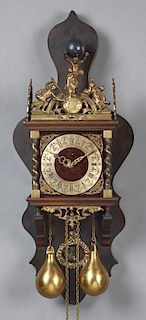 Dutch Figural Zaandam Wall Clock, 20th c., the top