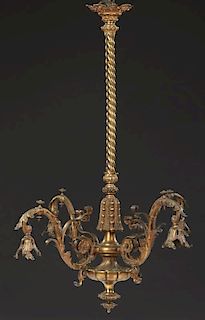 French Louis XV Style Gilt Bronze Four Light Gasol