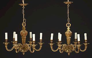 Pair of French Gilt Bronze Louis XV Style Six Ligh