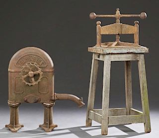 Two Pieces of French Cast Iron, 19th c., consistin