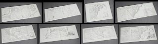 Group of Eight Reproduction Maps, 20th c., consist