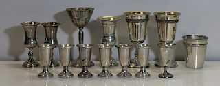 SILVER. Assorted Grouping of Kiddush Cups and
