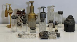 SILVER. Assorted Grouping of Perfume Bottles and