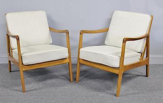Pair of Ole Wanscher for John Stuart Lounge Chairs