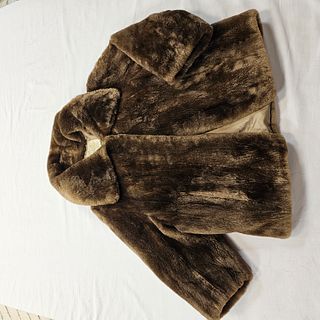 Brown Fur Cropped Coat