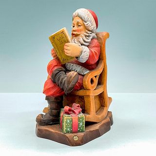 Anri Italy Wood Carved Figurine, Mr. Santa Signed