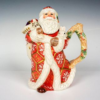 Fitz and Floyd Ceramic Figural Teapot, Santa with Bunny