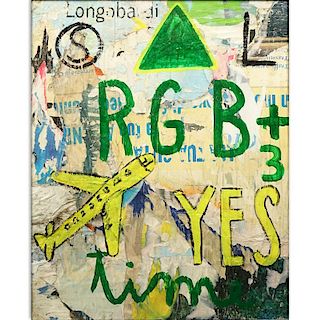 Mimmo Domenico Rotella, Italian (1918 - 2006) Decollage and psychogeographics "Yes" Titled, inscribed, signed and dated '79 e