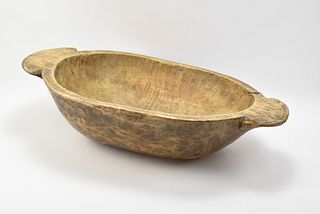 Hand carved large dough bowl