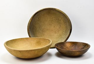 PRIMITIVE HAND TURNED MIXING BOWLS (3)