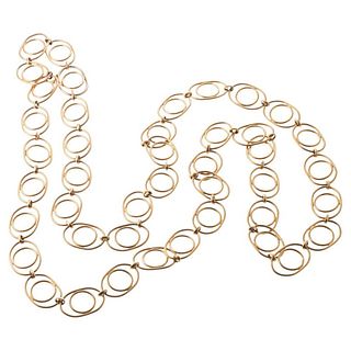 Gold Link Long Chain Necklace