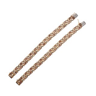 Tiffany & Co 18k Gold Ruby Diamond Sapphire Bracelet Set