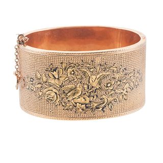 Antique Victorian 14k Gold Enamel Bangle Bracelet