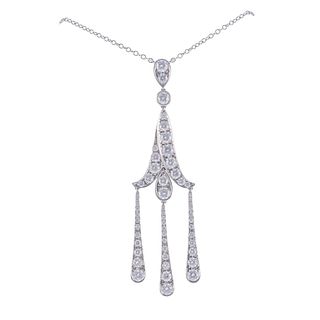 Tiffany & Co Platinum Diamond Pendant Necklace 