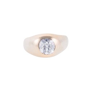 Antique 18k Gold Diamond Gypsy Ring