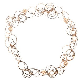 Italian 18k Gold Oval Link Necklace 