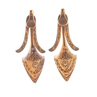 Antique Etruscan 18k Gold Earrings